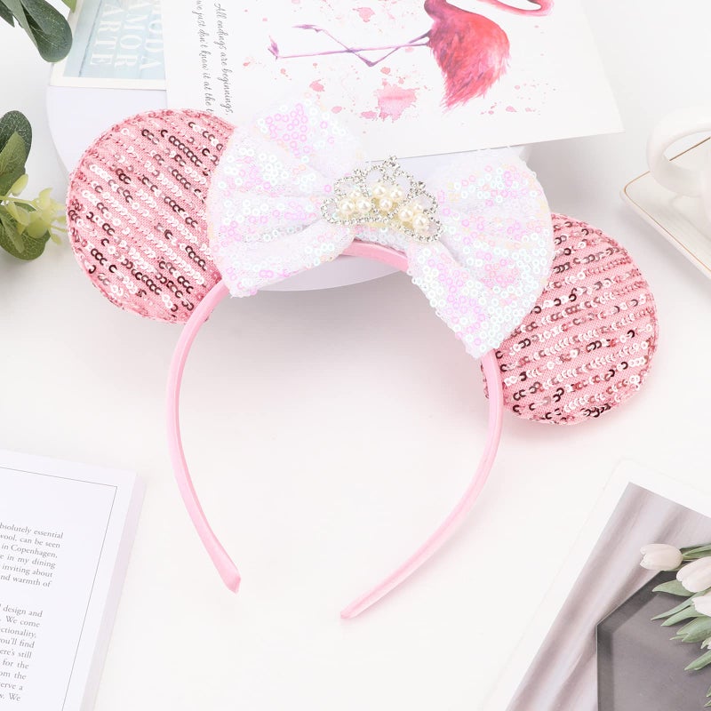 DRESHOW Mouse Ears Bow Headbands Glitter Party Decoration Cosplay Costume for Women - Image 5