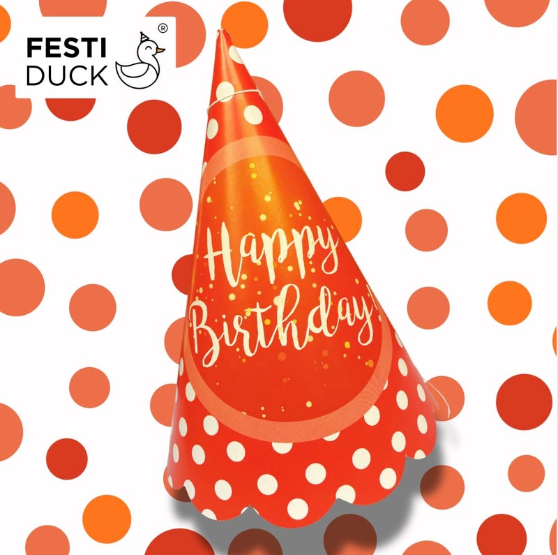 Festi Duck Birthday Caps for Kids Pack of 10 – Stylish Polka Dot Party Hats, Eco-Friendly and Multicolor, Perfect for Girls and Boys - Image 3