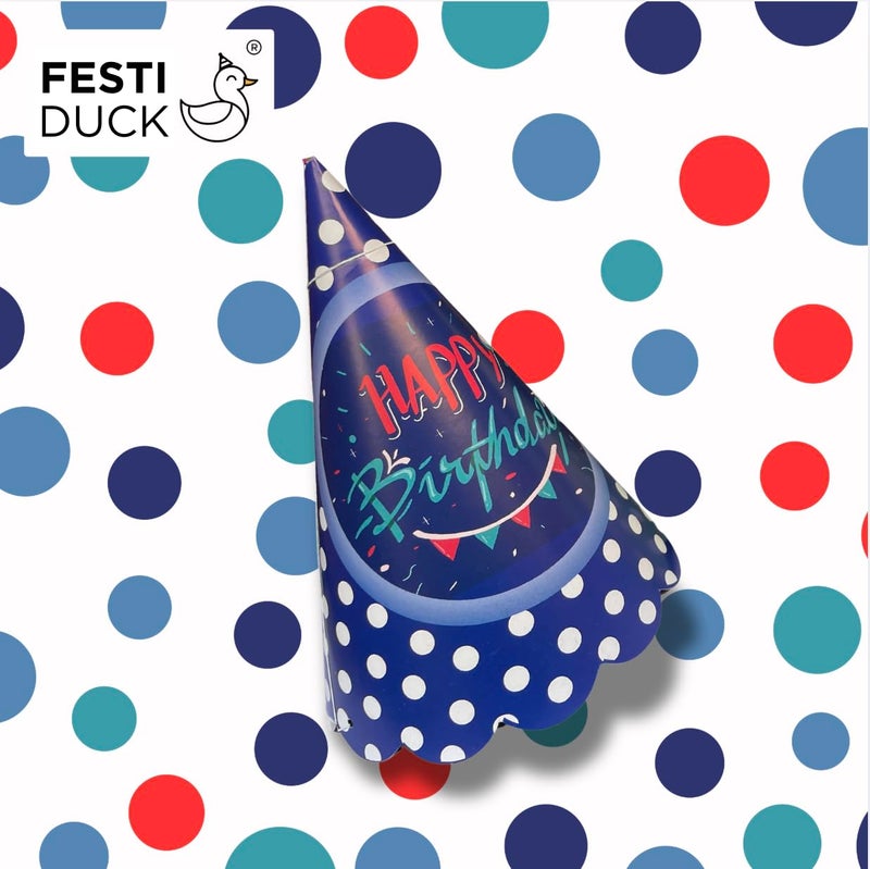 Festi Duck Birthday Caps for Kids Pack of 10 – Stylish Polka Dot Party Hats, Eco-Friendly and Multicolor, Perfect for Girls and Boys - Image 5