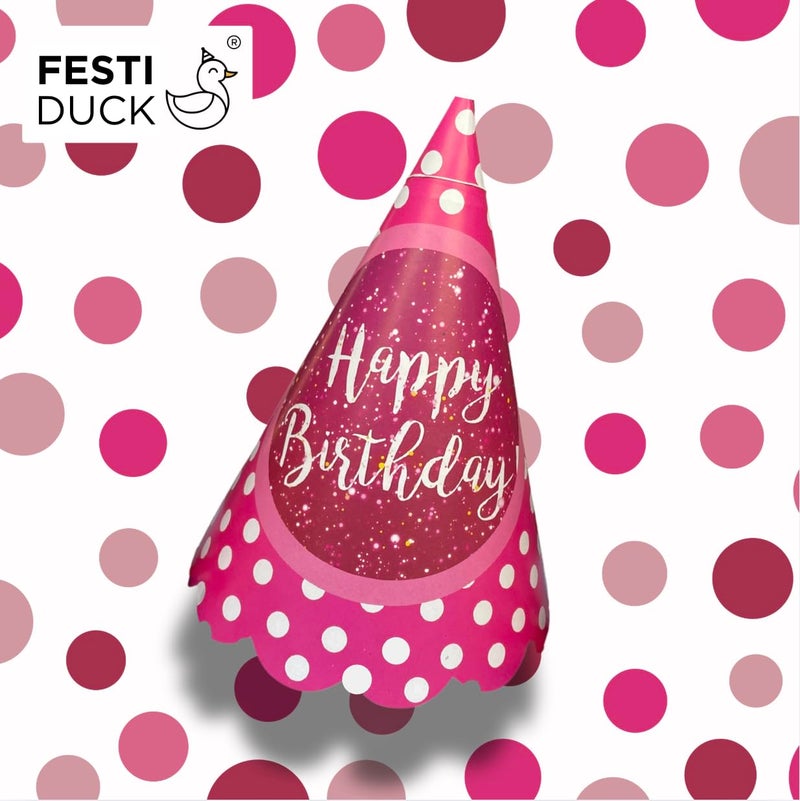 Festi Duck Birthday Caps for Kids Pack of 10 – Stylish Polka Dot Party Hats, Eco-Friendly and Multicolor, Perfect for Girls and Boys - Image 4