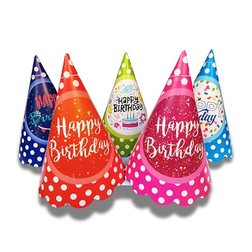 Festi Duck Birthday Caps for Kids Pack of 10 – Stylish Polka Dot Party Hats, Eco-Friendly and Multicolor, Perfect for Girls and Boys - Image 1