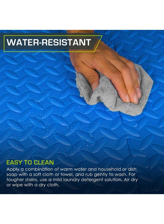 Rainbow Toys RBW TOYS Interlock Foam Floor Mat Blue/Red 100cmx100cmx20mm Double Color Plain Exercise Puzzle Mat for kids Activity - Image 4