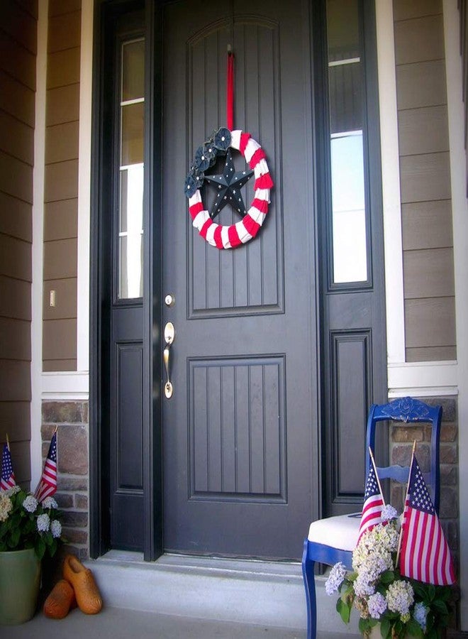 E-view Metal Barn Star Patriotic Home Decor Primitive Indoor Outdoor Wall Art Rustic Hanging Stars Decorations for Walls Fence Porch House July of 4th Decoration - Image 4