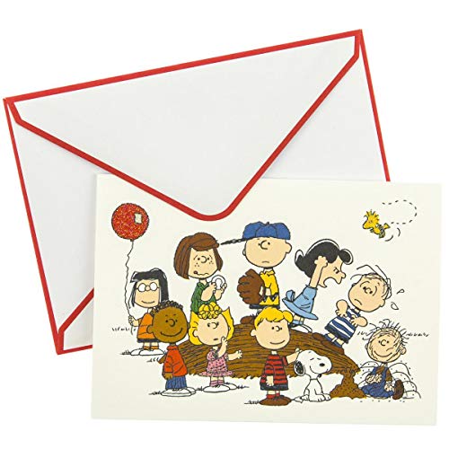 Graphique Peanuts Gang Boxed Notecards, 16 Peanuts Friends CardsEmbellished With Glitter, with Matching Envelopes and Storage Box, 3.25" x 4.75" - Image 3