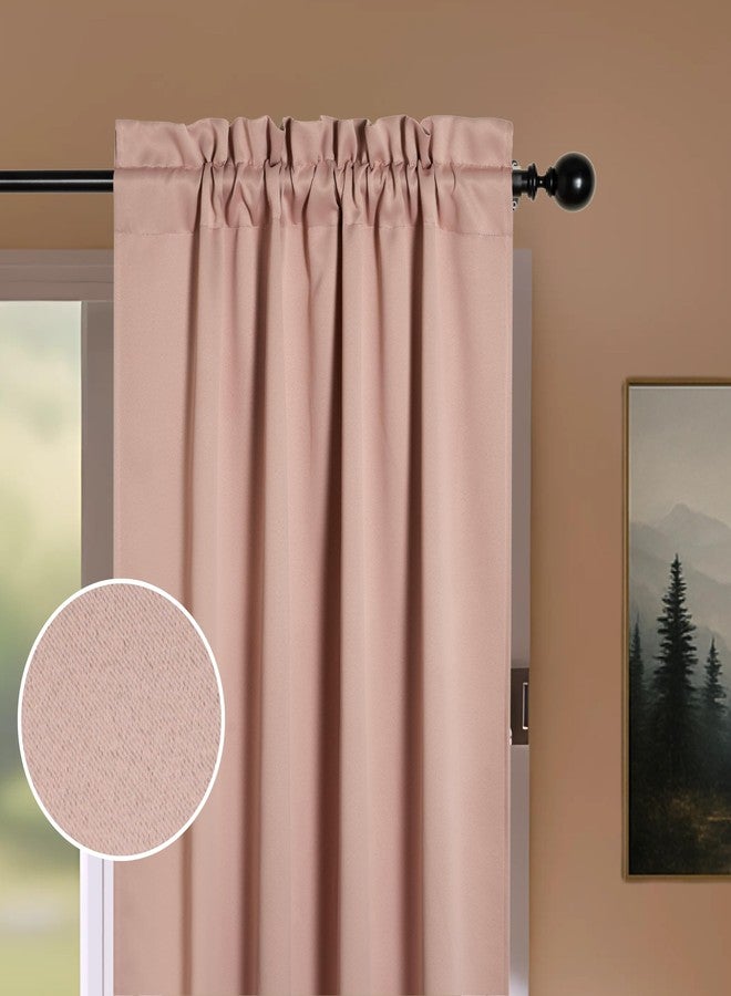 Deco Window Blackout Curtain 1 Pc Rod Pocket Single Panel 84 Inch Room Darkening Drapes for Bedroom Living Room Thermal Insulated Light Blocking Window Curtain (40W x 84L Inch, Pink) - Image 2