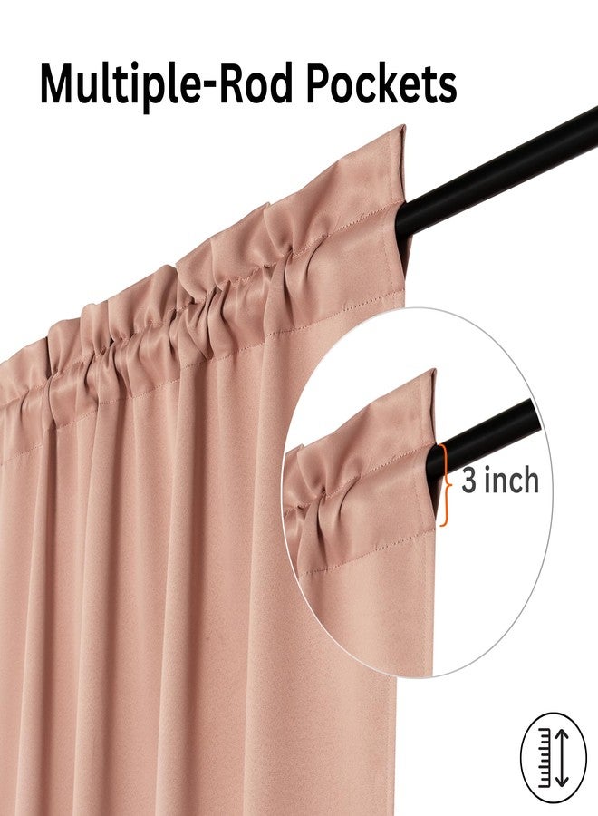 Deco Window Blackout Curtain 1 Pc Rod Pocket Single Panel 84 Inch Room Darkening Drapes for Bedroom Living Room Thermal Insulated Light Blocking Window Curtain (40W x 84L Inch, Pink) - Image 3