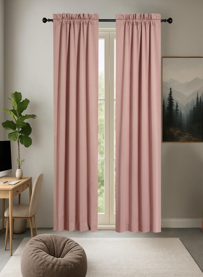 Deco Window Blackout Curtain 1 Pc Rod Pocket Single Panel 84 Inch Room Darkening Drapes for Bedroom Living Room Thermal Insulated Light Blocking Window Curtain (40W x 84L Inch, Pink) - Image 1