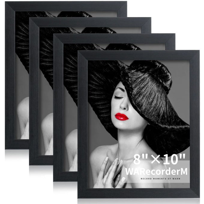 8x10 Picture Frames Set of 4 High Definition Glass New Patten Frame Wall Mounting Frame Horizontal Vertical Format