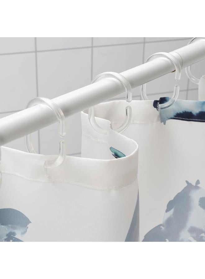 erorex Shower curtain, white blue/fish, 180x200 cm - Image 2