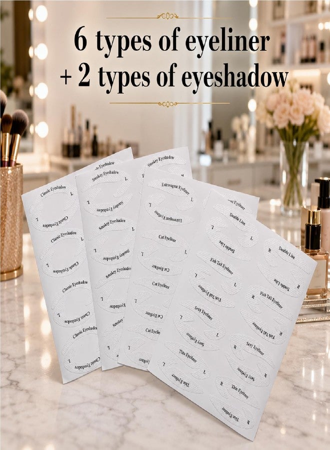 WINKELEN Reusable Eyeliner Stencil for Perfect Winged Eyeliner | Cat Eye Makeup Template Stickers | Smokey Eye & Eyeshadow Guide Tool for Beginners & Professionals | 32 Pair Eye Makeup Stencils - Image 4