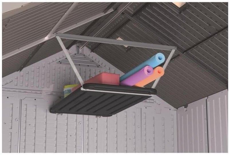 suncast Suncast Outdoor Storage Shed Loft Shelf Kit SpaceSaving Hanging Shelf for Outdoor Storage Sheds 45 W x 24 D x 15 H Black Made in the USA  - Image 2