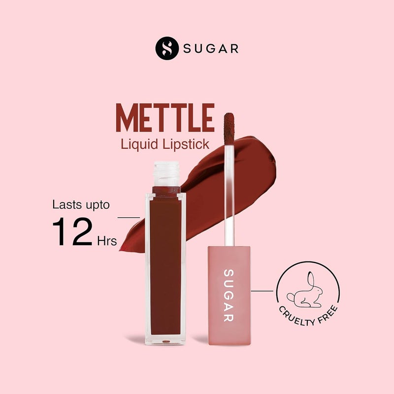 SUGAR Cosmetics SUGAR Cosmetics Mettle Matte Liquid Lipstick For Women  Highly Pigmented  Transferproof  Long Lasting 7Ml  11 Rigel Rusty Orange - Image 5