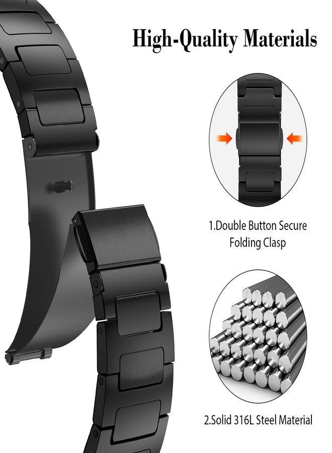 PanPinnacle No Gap Metal Bands for Samsung Galaxy Watch Bands 7/6/5/4/FE 44mm 40mm,Galaxy Watch 6 Classic Band 47mm 43mm,Watch 5 Pro 45mm,Watch 4 Classic 46mm 42mm,20mm Stainless Steel Strap for Men Women - Image 4