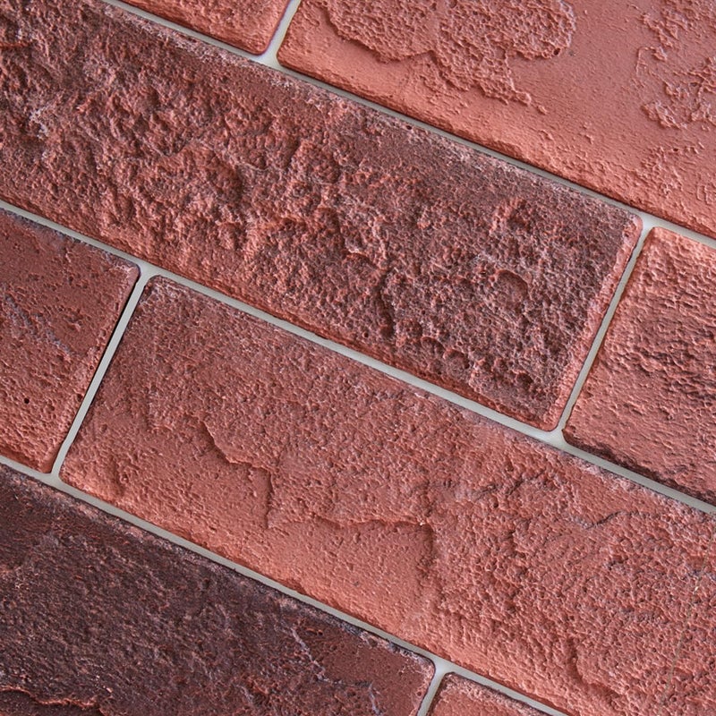 TORURAL 100 Vintage Red Faux Brick Wall Tiles, 3D Thin Brick Veneers for Bedroom, Bathroom, Kitchen, Fireplace and Fence Wall Panels (14.2 sq ft) - Image 1
