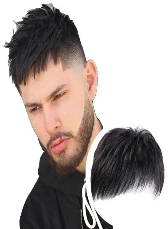 BLUSHIA (Base 16 * 18 cm) Men's Wig Human Hair Toupee with PU Around Hair Replacement Clip in Male Hairpieces For Men Baldness - Image 1