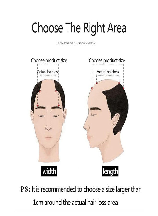 BLUSHIA (Base 16 * 18 cm) Men's Wig Human Hair Toupee with PU Around Hair Replacement Clip in Male Hairpieces For Men Baldness - Image 3