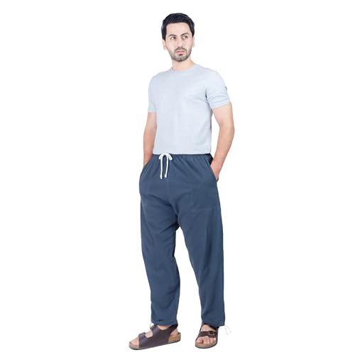 CandyHusky Baggy Sweatpants Men Cotton, Lounge Pants, Relaxed Fit, Ideal for Comfort Grey XXL - Image 4