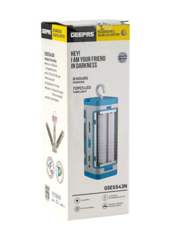 GEEPAS Rechargeable Solar LED Lantern| Energy Efficient Design with Solar Input and Solar Panel| Compact, Portable and Light-Weight Design with 8 Hours Long Operating Time| Foldable and Portable Lantern| Perfect for Indoor and Outdoor Use|GSE5543  - Image 2
