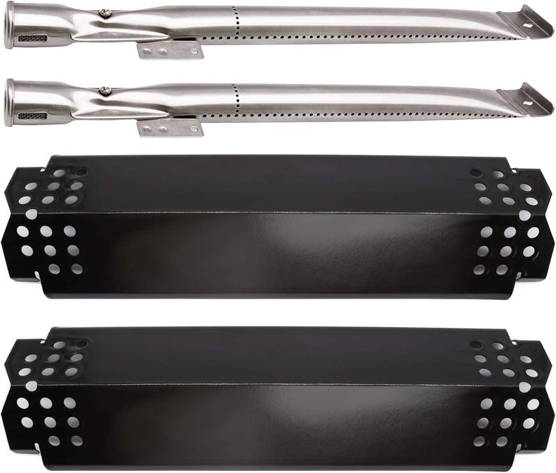 Adviace Replacement Parts for Nexgrill 720-0864 720-0864M Grill Models, 2 PCS Flame Tamers Heat Shield Plates and 2 Burners Replacement for Nexgrill Evolution 720-0864M Home Depo, Nexgrill 720-0864 Grills - Image 1