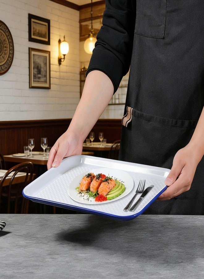 Lechoo Two Tone Grilling Prep and Serve Trays, 14.5” x 11” Plastic Serving Trays for Party, 2pcs White Blue Unbreakable BBQ Platter for Raw and Cooked Food, Serve Appetizers, Fruit, Veggies & Desserts - Image 5
