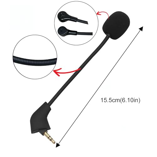 TUANRIVER Hyperx Cloud 2 Mic Replacement, (Old Version Before 2021), Cloud X, Cloud II, Cloud Core, Cloud Pro Silver – Noise Cancelling Boom Microphone Compatible with Gaming Consoles, PC, 3.5mm Jack - Image 3