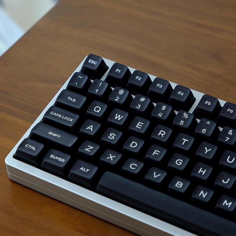 Sumgsn 142 Keys SA Keycaps Black Doubleshot Translucent Keycaps Fit for 61/64/87/104/108 Cherry Mx Switches ISO ANSI Layout Mechanical Keyboard Alice Keyboard - Image 1