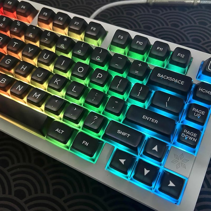 Sumgsn 142 Keys SA Keycaps Black Doubleshot Translucent Keycaps Fit for 61/64/87/104/108 Cherry Mx Switches ISO ANSI Layout Mechanical Keyboard Alice Keyboard - Image 4
