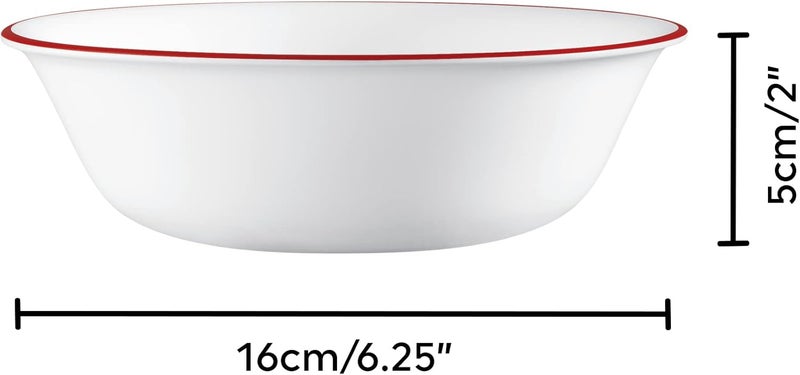 Corelle طقم أدوات المائدة من كوريل فيتريل زجاج مقاوم للكسر والتشقق 4 قطع وعاء تريليس قرمزي - Image 2