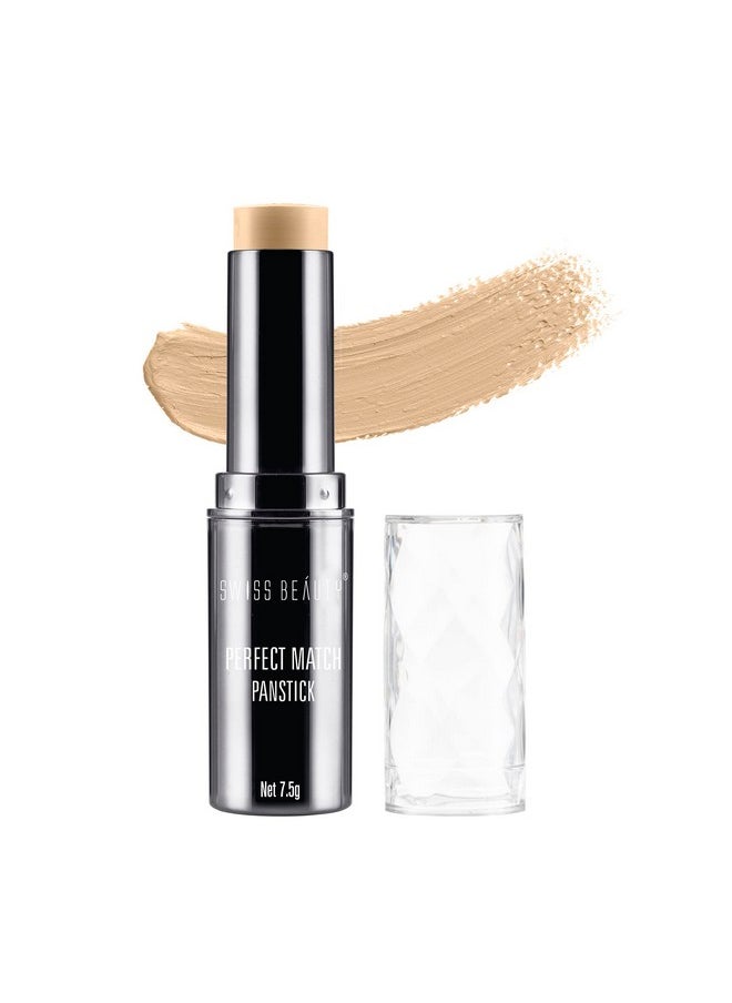 Perfect Match Panstick Foundation | Lightweight, Full Coverage Foundation With Natural And Dewy Finish For Face Makeup| Easy To Apply With Hand Stick Applicator | Shade-02, 7.5Gm |