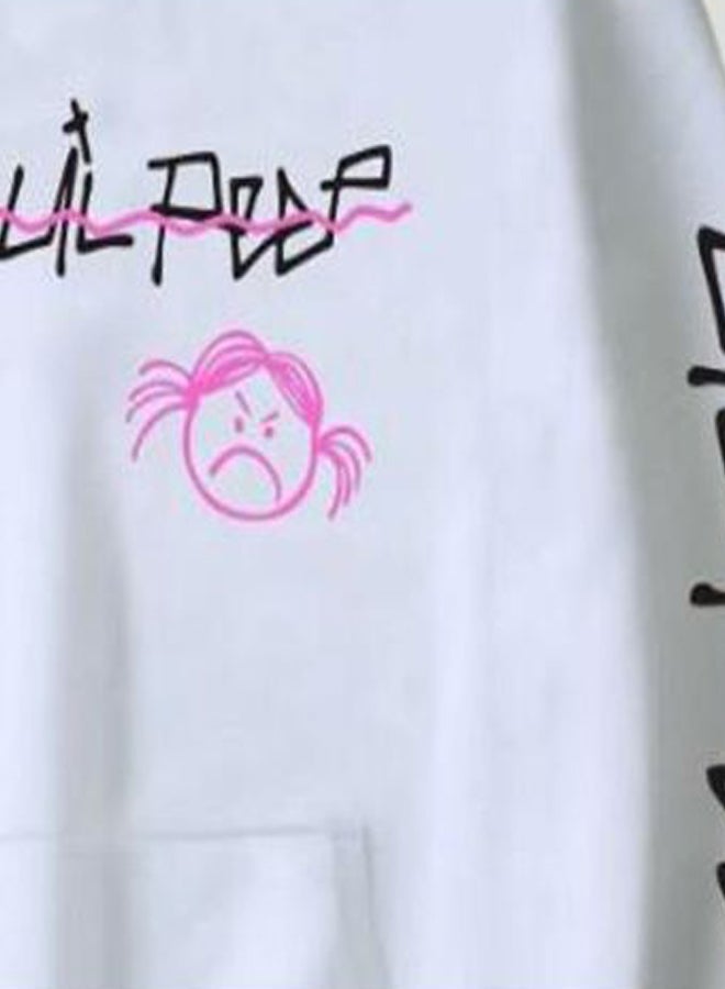 نيبمينينت هودي بغطاء للرأس من الموضة الأوروبية والأمريكية بطبعة عبارة Lil Peep أرجواني/أسود/أبيض - Image 3