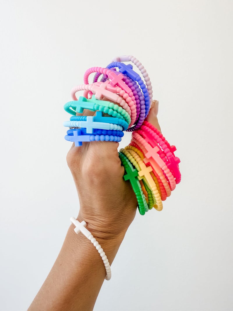 Ryan & Rose Jesus Bracelets - Cross Silicone Bracelet (Funfetti (25 Pack), Extra Small) - Image 2