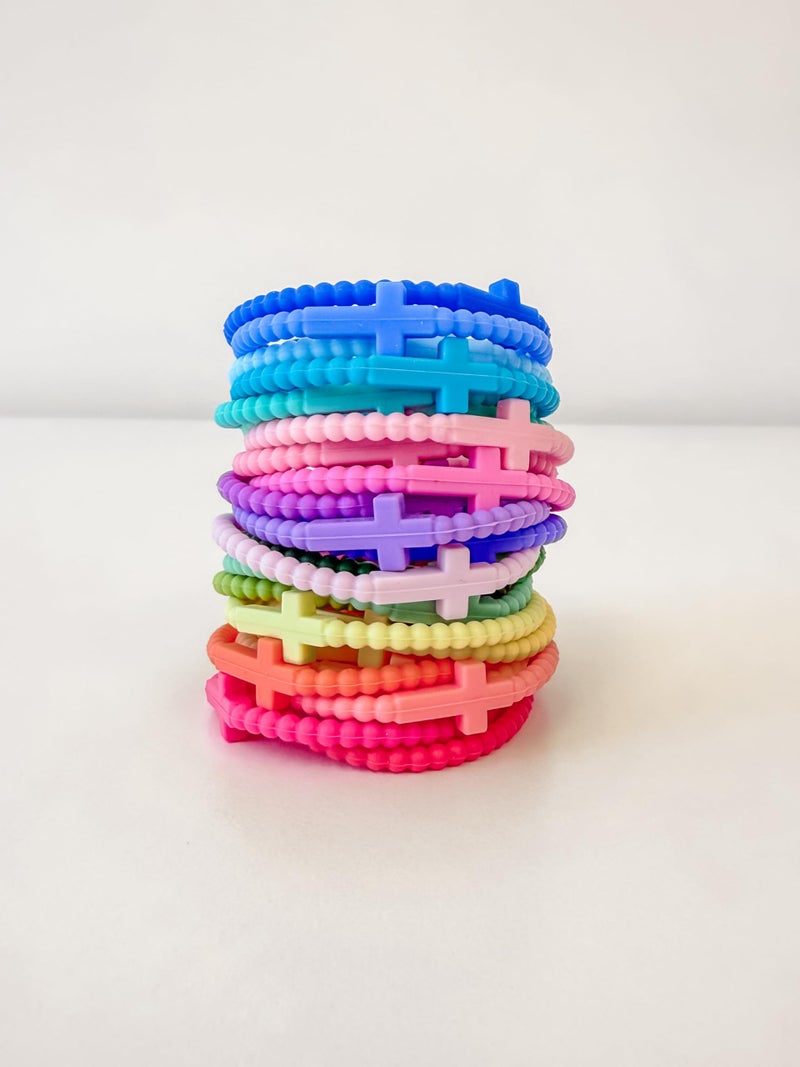 Ryan & Rose Jesus Bracelets - Cross Silicone Bracelet (Funfetti (25 Pack), Extra Small) - Image 4