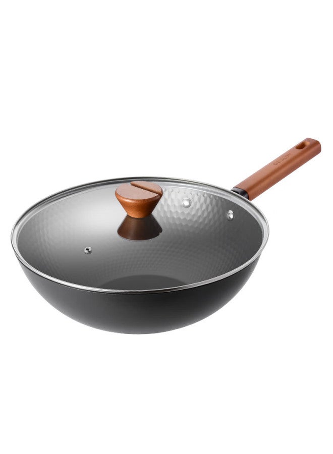 Deslon Dragon Scale Ceramic Cast Iron Wok, Non-coated Non-stick, For Home Use, Flat Bottom, Suitable For Gas Stove And Induction Cooker - Image 2