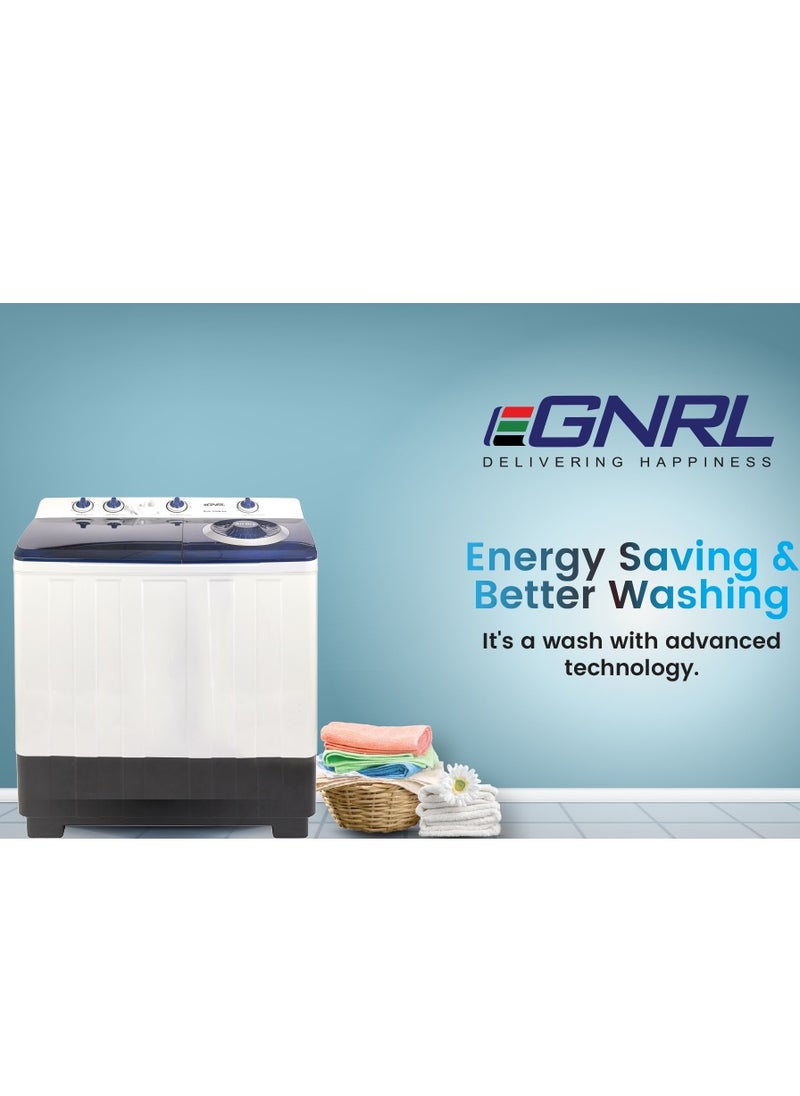 EGNRL - EGNRL Semi Automatic Washers Twin Tub Light Grey 15 Kgs Twin Tub Single Layer Mechanical With Timer EGWM1650 1 Year Brand Warranty - Image 1