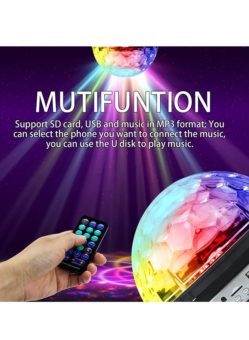 مكبر صوت بلوتوث 8.6 بوصة كريستال سوبر LED ستروب لمبة متعددة الألوان كريستال ضوء المسرح، مكبر صوت لاسلكي مع ضوء رقص للحفلات مدخل AUX مشغل موسيقى بطاقة TF كرة سحرية - Image 3