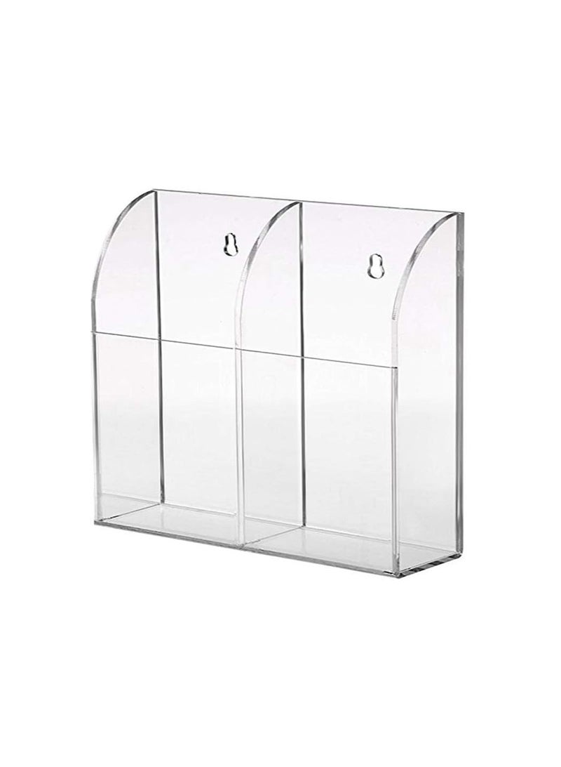 TPGP Air Conditioner, TV box, stereo, TV Remote Control Holder Rack Can Stand Wall Mount Storage, Save Room Space Cell, Made of Acrylic transparent - 2 compartments - Image 1