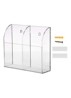 Generic Air Conditioner, TV box, stereo, TV Remote Control Holder Rack Can Stand Wall Mount Storage, Save Room Space Cell, Made of Acrylic transparent - 2 compartments  - Image 2
