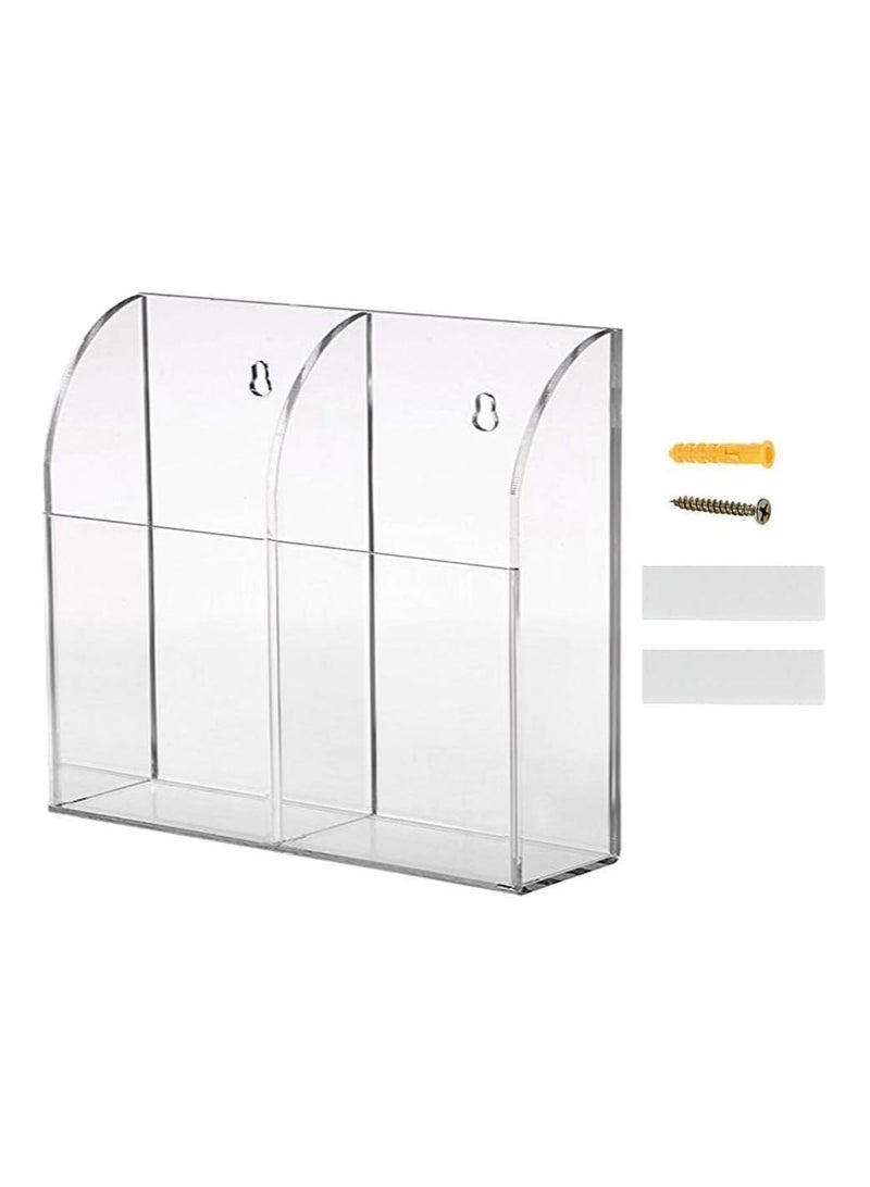 TPGP Air Conditioner, TV box, stereo, TV Remote Control Holder Rack Can Stand Wall Mount Storage, Save Room Space Cell, Made of Acrylic transparent - 2 compartments - Image 2