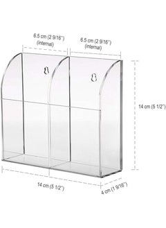 Generic Air Conditioner, TV box, stereo, TV Remote Control Holder Rack Can Stand Wall Mount Storage, Save Room Space Cell, Made of Acrylic transparent - 2 compartments  - Image 4