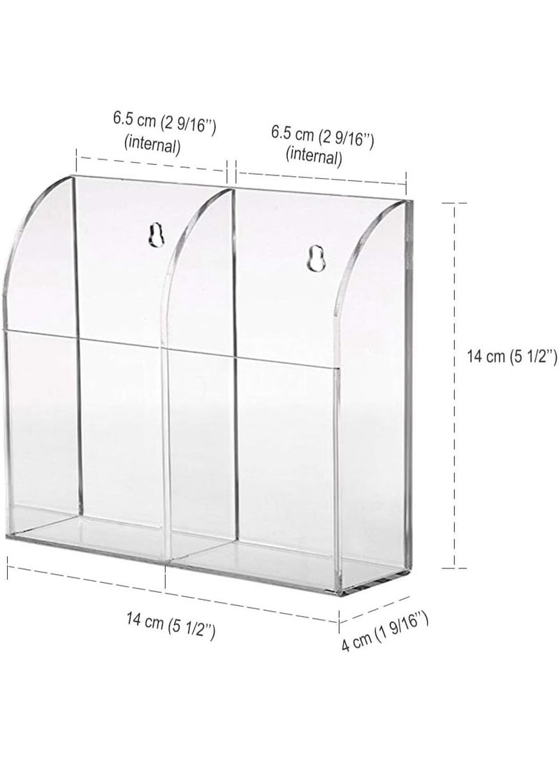 TPGP Air Conditioner, TV box, stereo, TV Remote Control Holder Rack Can Stand Wall Mount Storage, Save Room Space Cell, Made of Acrylic transparent - 2 compartments - Image 4