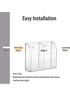 Generic Air Conditioner, TV box, stereo, TV Remote Control Holder Rack Can Stand Wall Mount Storage, Save Room Space Cell, Made of Acrylic transparent - 2 compartments  - Image 3