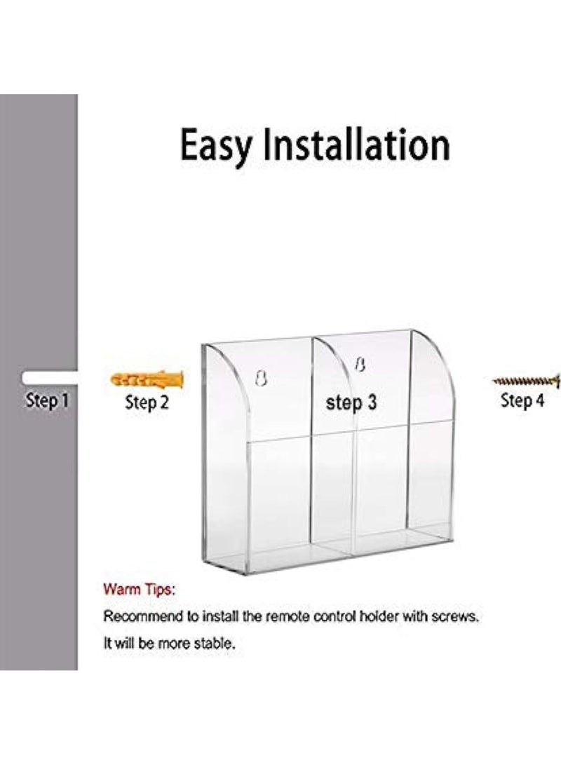 TPGP Air Conditioner, TV box, stereo, TV Remote Control Holder Rack Can Stand Wall Mount Storage, Save Room Space Cell, Made of Acrylic transparent - 2 compartments - Image 3