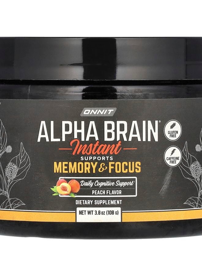 Onnit Alpha Brain Instant Caffeine Free Peach  3.8 oz (108 g)