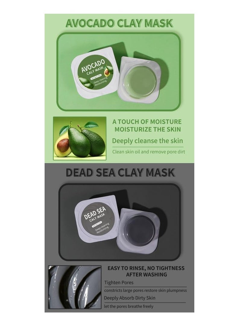 X5 Clay Face Mask - Deep Cleansing & Hydrating with Avocado, Dead Sea Minerals, Rose, Eggplant, & Green Tea Extracts, Ideal for All Skin Types, 10 Individual Packs for a Refreshing Skincare Routine - Image 5