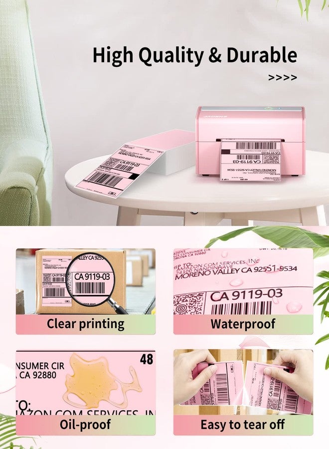 JADENS 4X6 Thermal Direct Shipping Label Compatible with JADENS MUNBYN, IDPRT, Rollo, Postage Label Paper for Small Businesses, 250 Labels/Pack, Pink - Image 4
