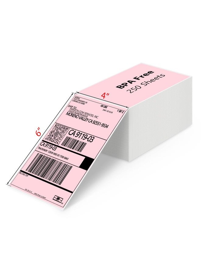 JADENS 4X6 Thermal Direct Shipping Label Compatible with JADENS MUNBYN, IDPRT, Rollo, Postage Label Paper for Small Businesses, 250 Labels/Pack, Pink - Image 1