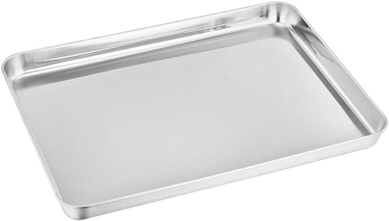 TeamFar Baking Sheet Set of 2, Baking Pans Tray Cookie Sheet Stainless Steel, Non Toxic & Healthy, Mirror Finish & Rust Free, Easy Clean & Dishwasher Safe - Image 2