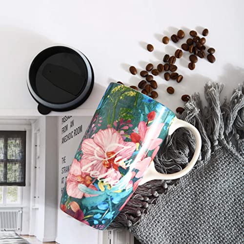 Topadorn Ceramic Coffee Cup 17 Oz Tall Ceramic Mug with Lid and Color Box, Perfect for Coffee and Tea, Just Believe - Image 4