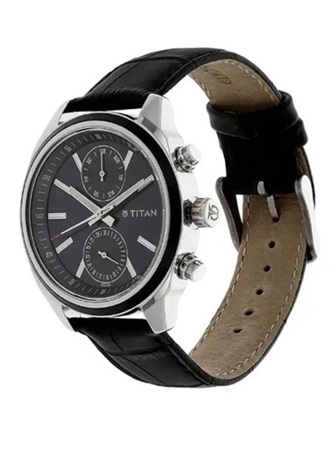 TITAN Titan Quartz Multifunction Watch for Men Blue Dial With Leather Strap  - Image 2