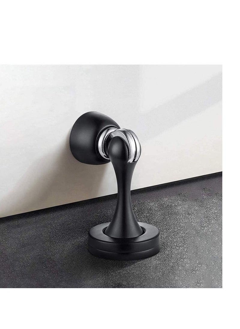 Generic - Magnetic Door Stops Door Stopper Stainless Steel Magnetic Doorstop Brushed Satin Nickel, Black Wall Floor Mounted Door Holder Door Catch for Bedroom Bathroom Kitchen Home Office - Image 1